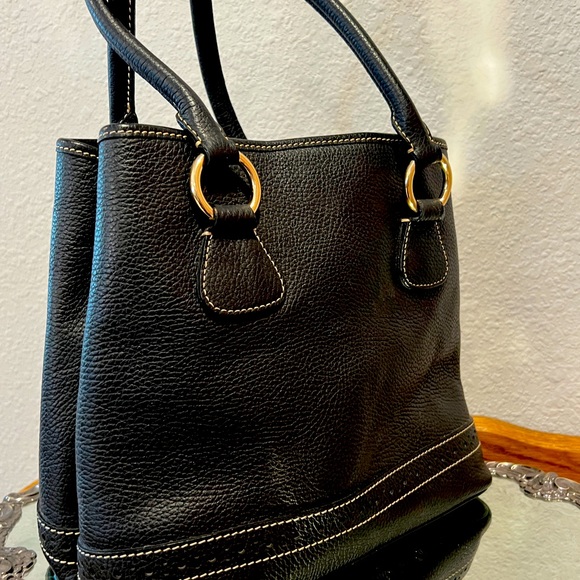 Dooney & Bourke black pebble leather medium satchel. Vintage and rare. - Picture 4 of 9